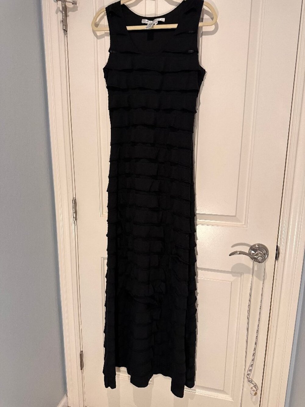 Max Studio black tiered Maxi Dress, Size M